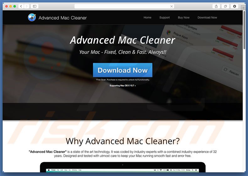 Advanced mac cleaner scam